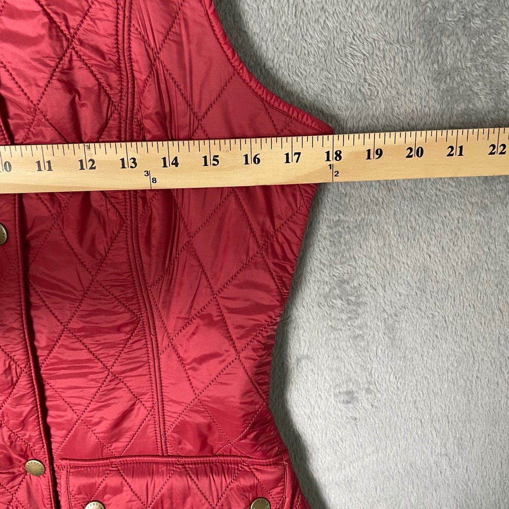 Barbour Wray Gilet Vest Womens 4 Red Quilted‎ Fleece Lined Country Quiet Luxury - Picture 10 of 11